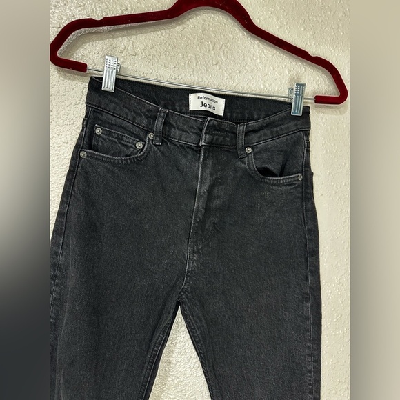 Reformation High Rise Straight Jeans Black 26 - Picture 2 of 8
